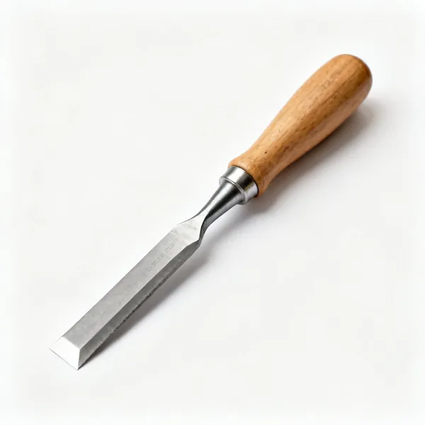 A steel upholstery ripping chisel with a wooden handle