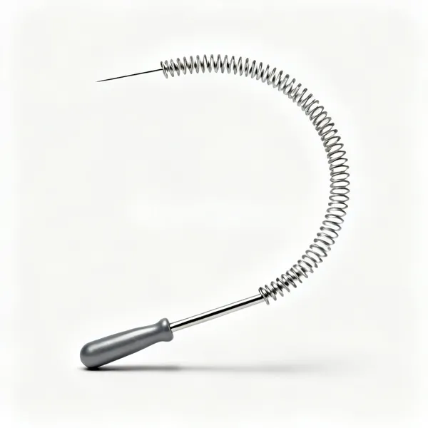Spring needle: A large curved spring upholstery needle