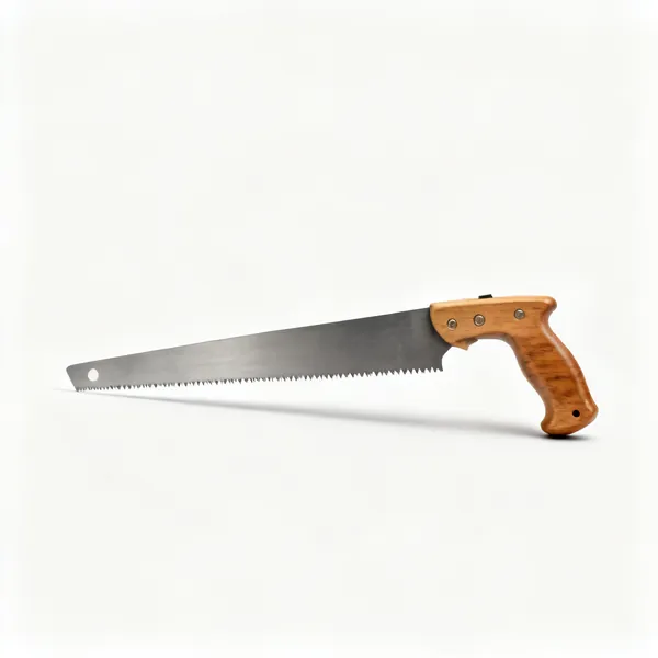 A tenon saw with a wooden handle