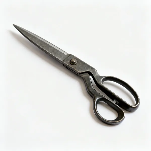 A pair of large heavy upholstery shears