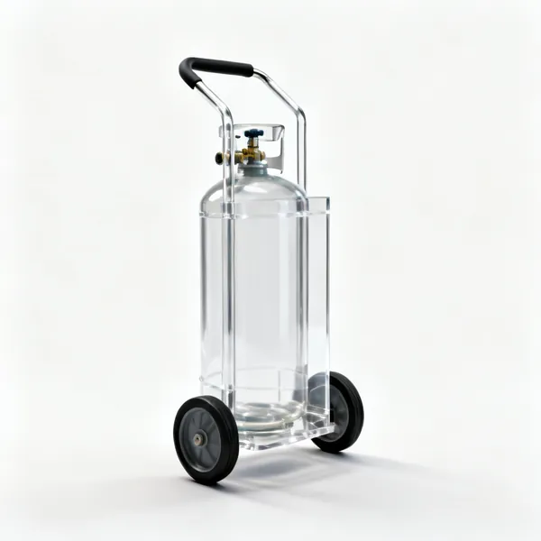A gas cylinder bottle trolley