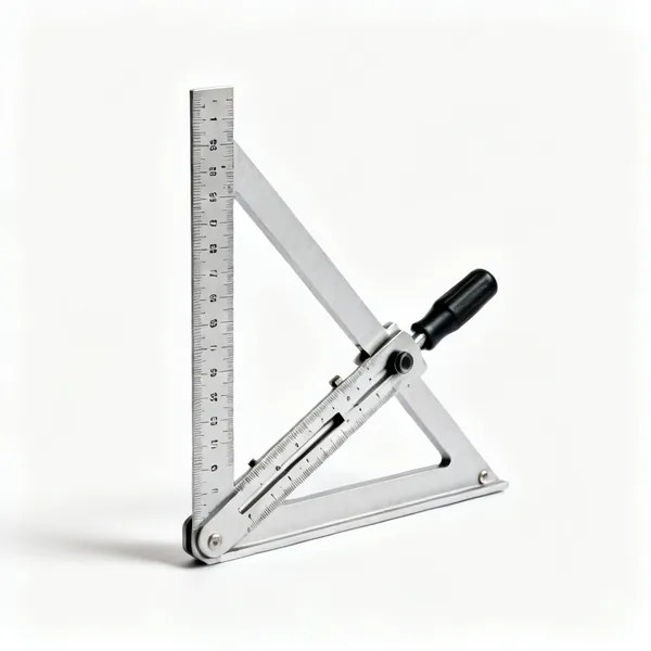 A combination square with a sliding rule