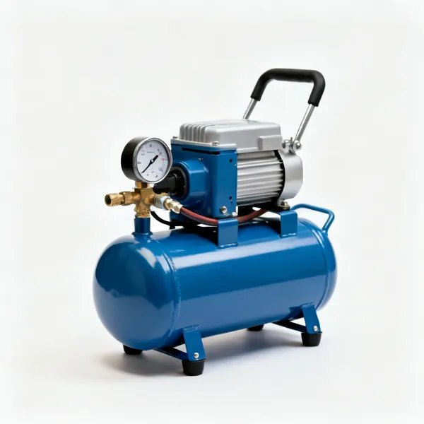 An air compressor with a tank and gauge