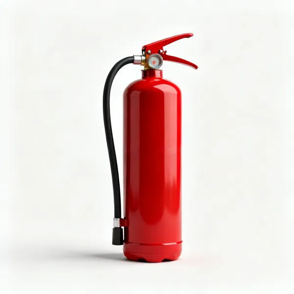 A red fire extinguisher