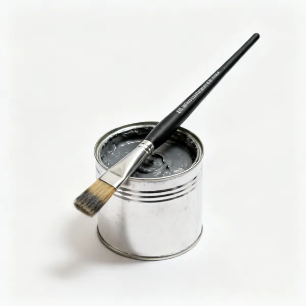 A tin of welding flux paste with a brush