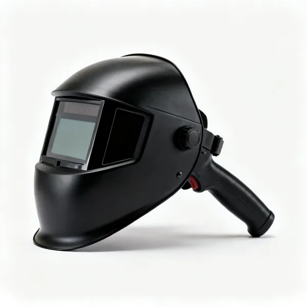 Auto darkening helmet: A black auto darkening welding helmet