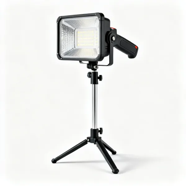 Workshop lighting: An LED workshop light on a stand