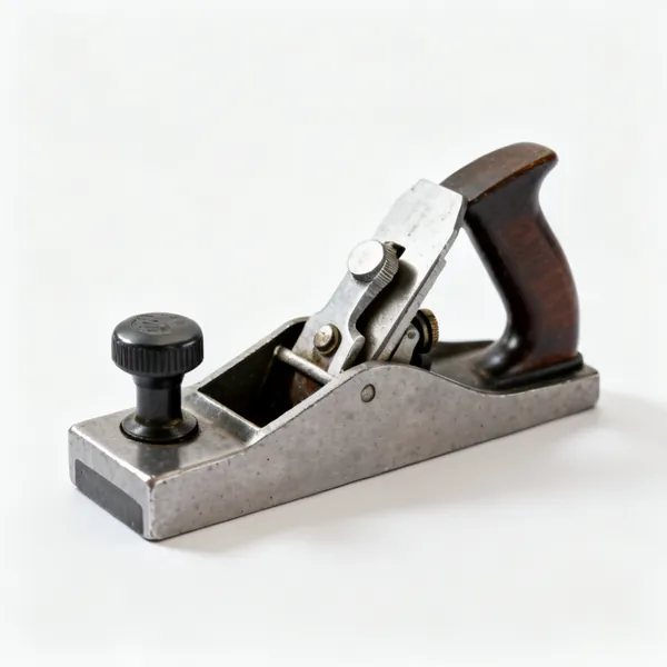 A small metal block plane with an adjustable mouth and a lever cap