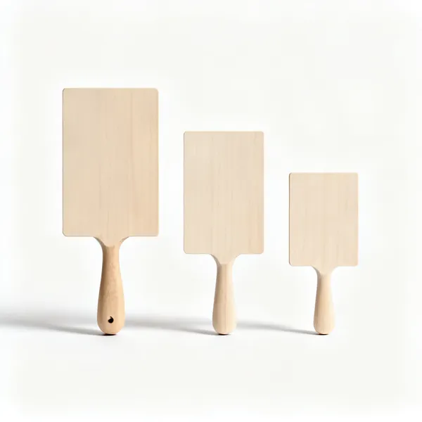 Basswood blanks: Three pale rectangular basswood pyrography blanks of different sizes