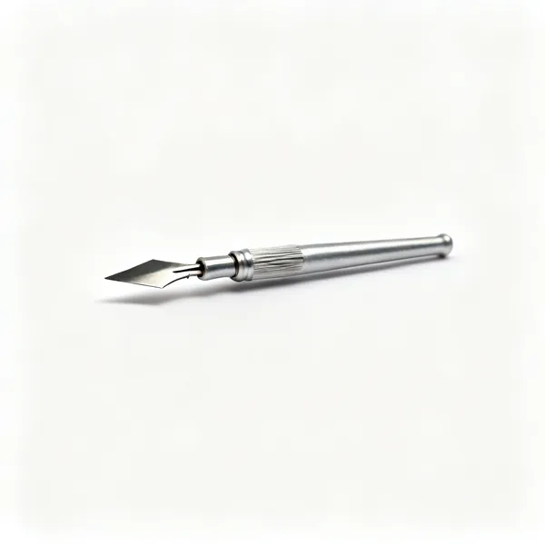 A pyrography wire calligraphy nib with a broad chisel edge