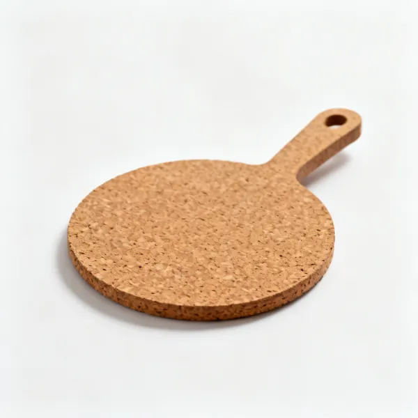 A flat round cork coaster blank