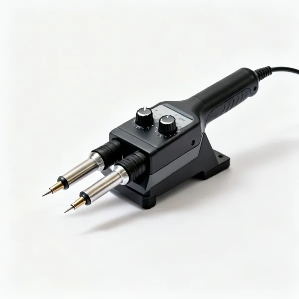 Dual pen machine: A dual port pyrography machine with two pens and two control dials