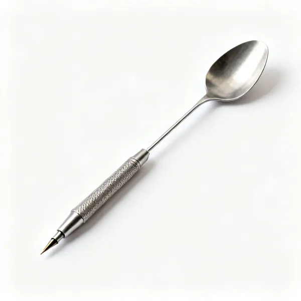 Shader nib: A pyrography wire shading nib with a broad flat spoon shape