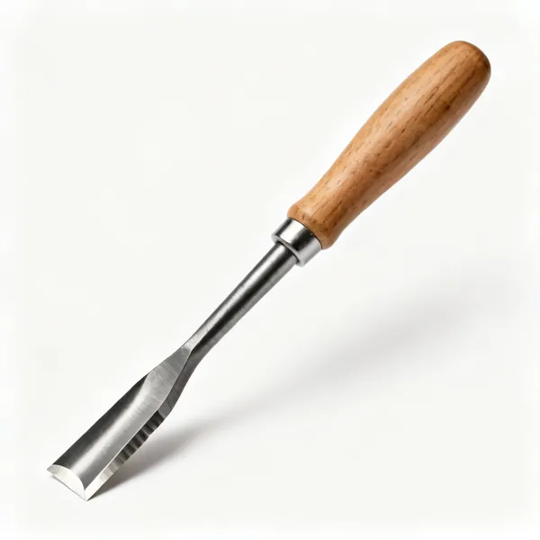 A wood turning bowl gouge with a deep U flute and a thick steel shaft