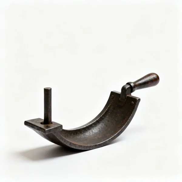 Curved bowl rest: A curved cast iron wood lathe bowl tool rest with a post