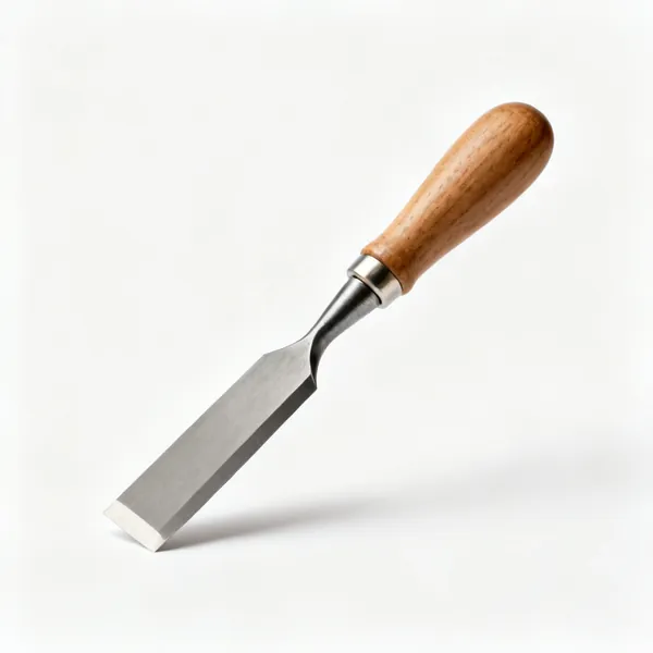 A wood turning round nose scraper with a thick flat blade
