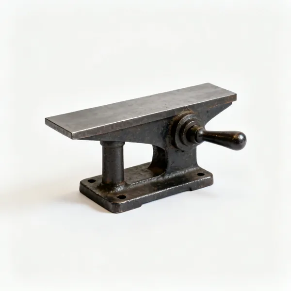 A cast iron wood lathe tool rest with a straight top edge and a post