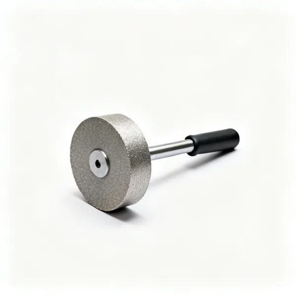 A diamond grinding wheel dresser tool with a handle