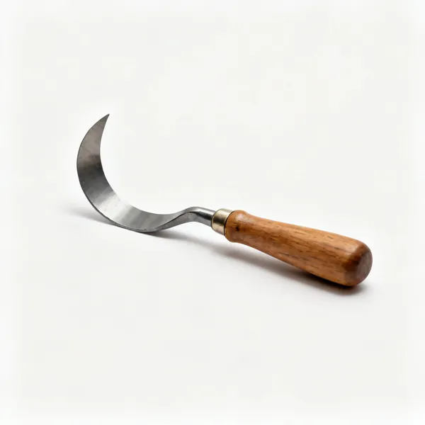 Deep U gouge: A wood carving deep U shaped gouge with a semicircular cutting edge and a wooden handle