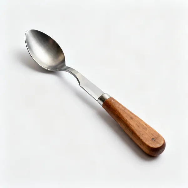 A spoon carving hook knife with a curved blade and a wooden handle