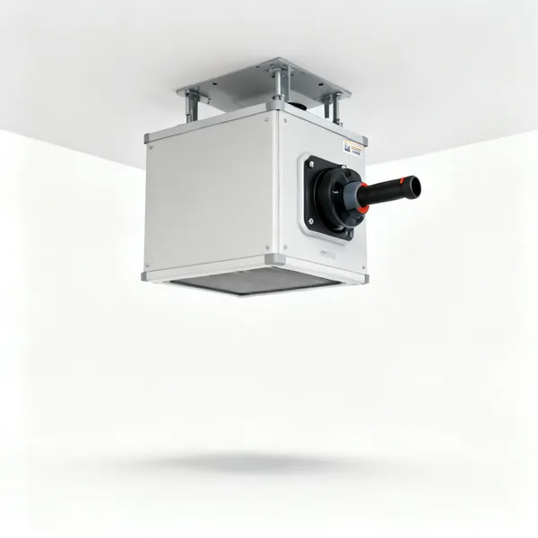Air filter: A ceiling mounted workshop air filtration unit