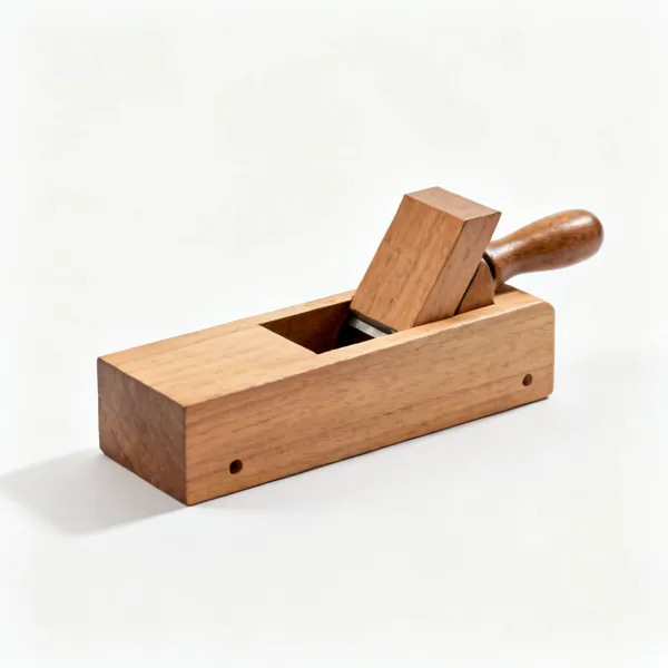 A wooden bench hook with a raised stop block