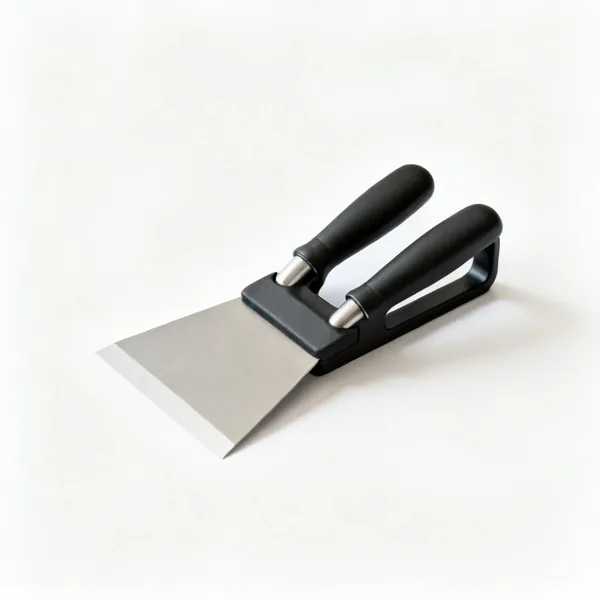 A cabinet scraper holder with two handles and a blade