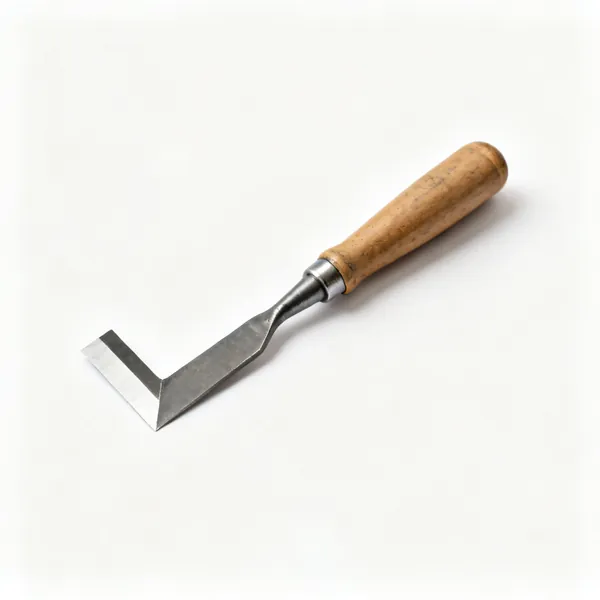 A corner chisel with an L-shaped cutting edge