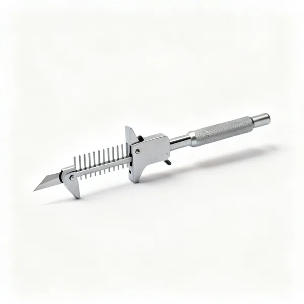 A cutting gauge with a small knife blade and a fence