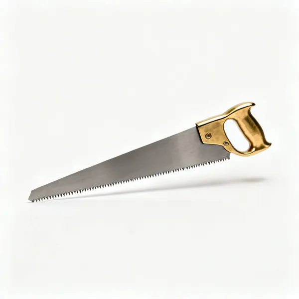 A dovetail saw with a brass back and a fine-toothed blade