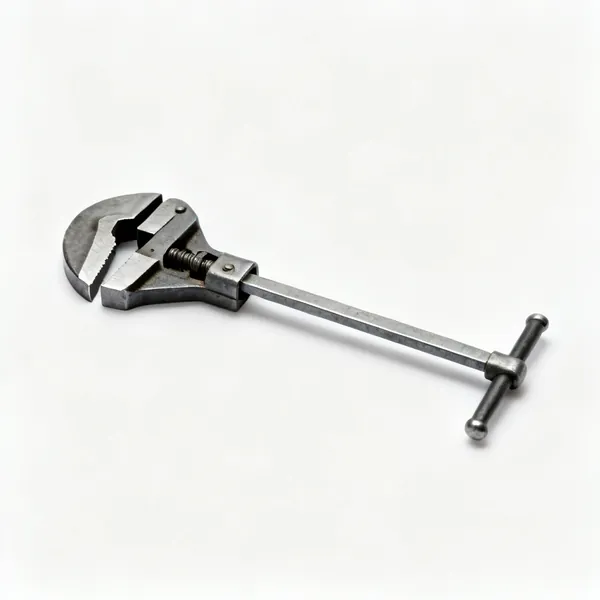 Parallel clamp: A parallel jaw clamp with large flat jaws and a long bar