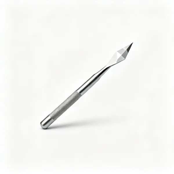 A narrow parting tool with a diamond section blade