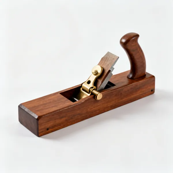 A sliding bevel with a locking brass lever and wooden stock