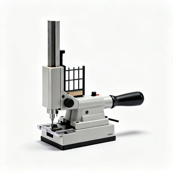 A spindle moulder with a vertical cutter block and a fence