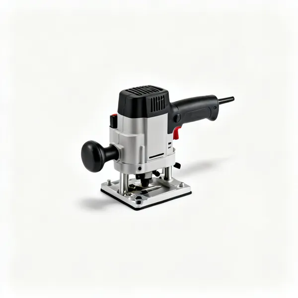 A compact one handed trim router with a small base