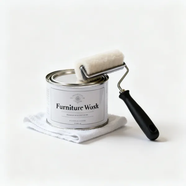 Wax and polish: A tin of furniture wax polish with a soft cloth