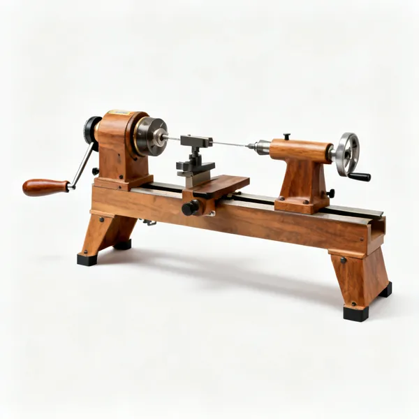 A wood lathe with a headstock, tailstock and tool rest