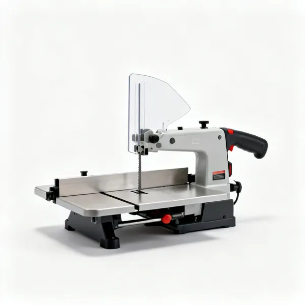 A bandsaw with a blade guard