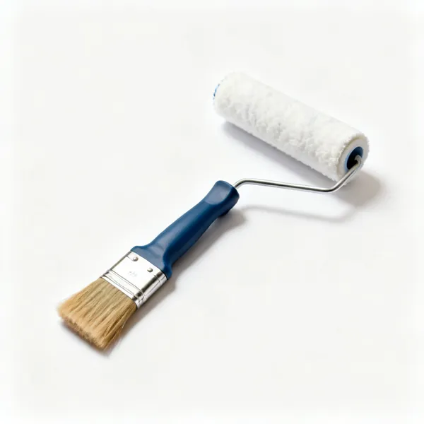 Brushes & rollers: Paint brushes and a roller