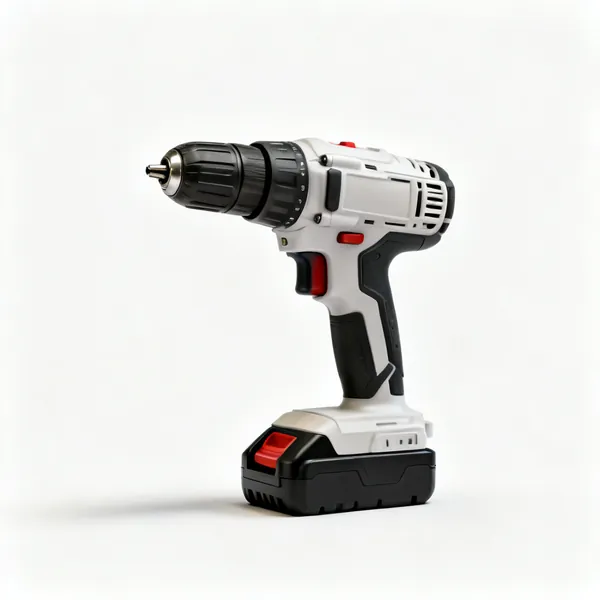 A cordless combi drill with a battery