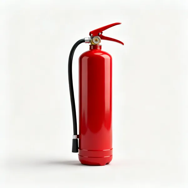 A red fire extinguisher