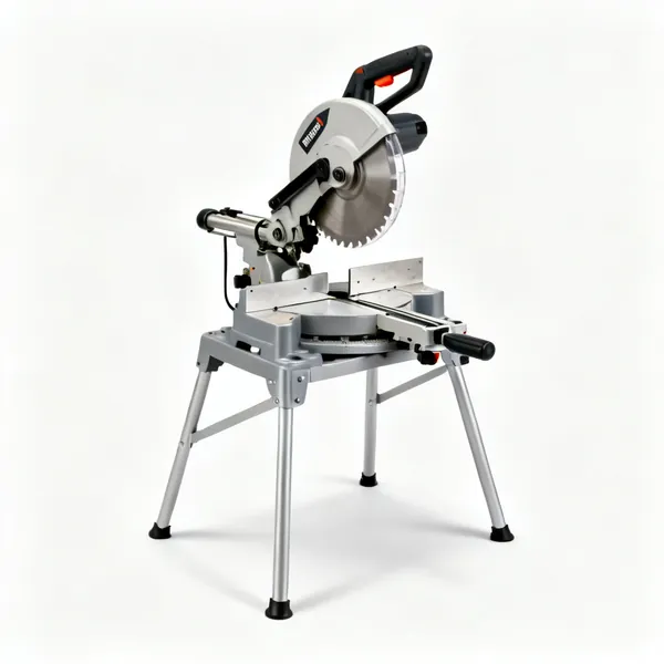 Mitre saw: A mitre chop saw on a stand