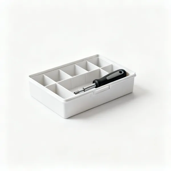 A compartment parts organiser box