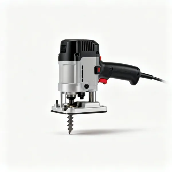 A plunge router with a cutter