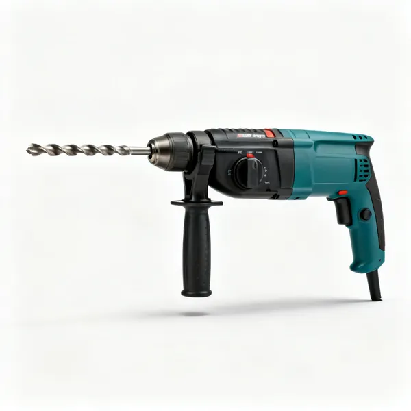 An SDS hammer drill with a masonry bit