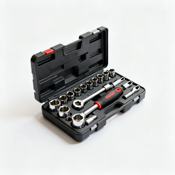 A socket set in a case