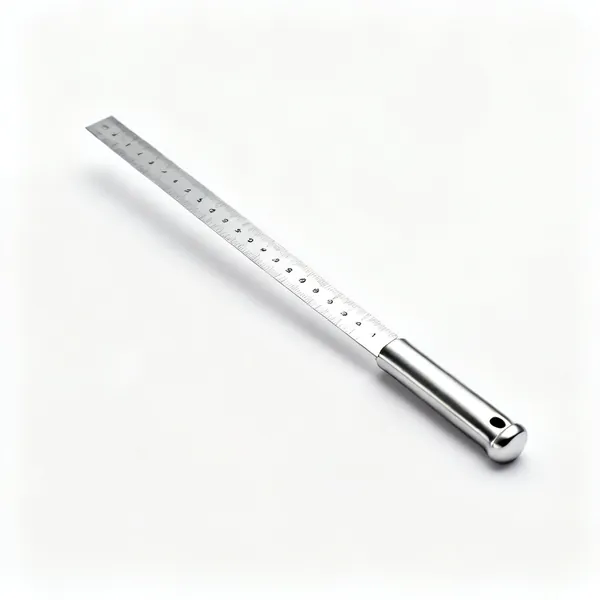 A stainless steel rule