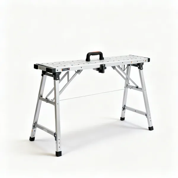 A folding portable workbench